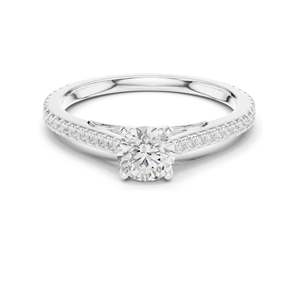 Anillo de Compromiso con Diamante de Laboratorio Redondo Brillante de 0.96 CT para Mujer, Claridad VVS-VS EF, Oro de 18K, 14K, 10K y Plata 925, Color Rosa - Product Image 1