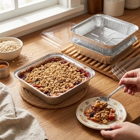 Barquette en aluminium de qualité alimentaire carrée pour boulangerie, restaurant et services de traiteur