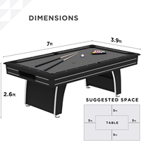 Club comercial barato pizarra Brunswick estilo americano mesa de billar 7 pies