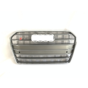 Grille de style S6 pour <span class=keywords><strong>Audi</strong></span> <span class=keywords><strong>A6</strong></span> <span class=keywords><strong>RS6</strong></span> C7.5 facelift pare-chocs <span class=keywords><strong>avant</strong></span> s-line Grill 2016-2018 maille de capot noir brillant - Product Image 2