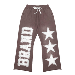 Survêtements Hommes Vintage Lavé Personnalisé Détresse Brodé Lettres Boxy Zip Up Hoodie & Taille Élastique Jambe Droite Pantalon Ensembles - Product Image 5