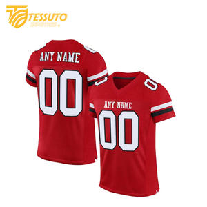 Vêtements de sport imprimés partout Chemises de football classiques vintage Maillot de football personnalisé T-shirt de football à col en V pour hommes - Product Image 1