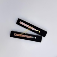 Pinset Bulu Mata GETUP BROSONS IMPEX GBI-EET 10mm Terbaik, Berlapis Kertas Motif Jaring Laba-laba, Baja Anti Karat, Ujung Serat Halus