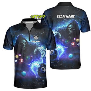 Uniforme de sport en polyester personnalisé à séchage rapide sublimation polo de billard pour hommes vente en gros - Product Image 6