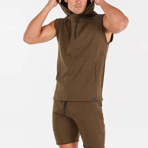 Gym Fitness Wear <b>Men's</b> Plus Size Winter <b>Hoodies</b> <b>Sleeveless</b> Breathable Embroidered 100% Cotton Oversized Fleece Sportswear - Product Image 1