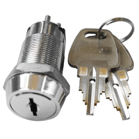 ABA 10K Serrure à clé plate en alliage de zinc chromé à 2 clés, haute sécurité, entraxe 38 mm, solution pour armoires et casiers