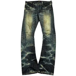 SENSE custom repair cat whiskers PP friction Designer big flare jeans