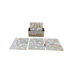 Posavasos de nácar, mosaico de concha hecho a mano con estilo artístico - Product Image 3