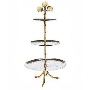 Présentoir à chocolat en métal enduit d'or avec finition antique, idéal pour les fêtes indiennes, les tables de mariage et les salles d'exposition - Product Image 3