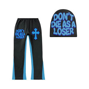 ชุดวอร์มขาบานผู้ชายผ้าฝ้าย100% กันลมระบายอากาศได้แบบซ้อนกันชุดวอร์มเรียวโลโก้ยั่งยืน XL ออกแบบได้ตามต้องการ - Product Image 2