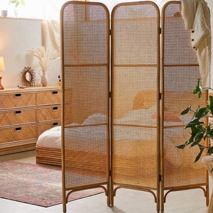 Vente en gros panier de suspension en rotin/lampes de lustre avec luminaires de décoration de maison tissés à la main/suspension en osier L - Product Image 2