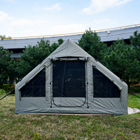 Tente gonflable verte 6,3 m² à installation instantanée en 60 secondes, robuste, en Oxford 600D, imperméable, avec structure pneumatique, abri quatre saisons