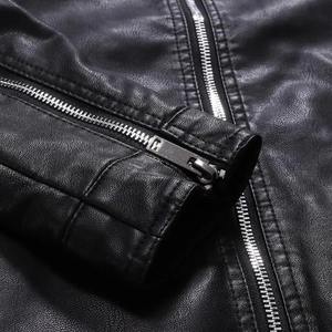 Chaqueta de motocicleta larga de cuero genuino para hombre, prendas de vestir gruesas impermeables para invierno - Product Image 5
