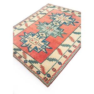 Alfombras de Lana Anudadas a Mano con Diseño Geométrico Nuray, 9x12, Rectangulares Abstractas para el Hogar, para Sala de Estar o Dormitorio, Modelo Pae-1188 en Rojo y Naranja - Product Image 2