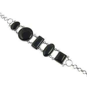 Pulsera de Plata 925 con Ónix, Diamantes y Perlas, Estilo Vintage Religioso para Mujer, Ideal para Regalo o Fiesta - Product Image 2
