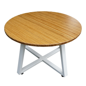 Minimalist Bamboo Round <b>Sofa</b> <b>Table</b> 60cm with Iron Legs - Product Image 1