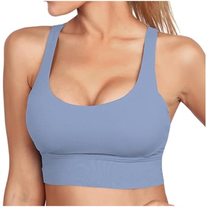 Conjunto Deportivo de Entrenamiento para Mujer con Soporte Medio, Sujetador Deportivo Sin Costuras, Fitness, Ejercicio, Talla Grande, Ecológico, con Logotipo Frontal, Sujetador de Yoga - Product Image 3