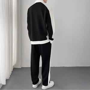 Traje informal de gama alta para hombres con ropa bonita Nueva sudadera de color contrastante de primavera y otoño Conjunto de dos piezas - Product Image 5