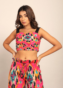 Últimas camisetas sin mangas de verano para mujer Rosa Multi busto occidental ajustado dulce elegante Lino/algodón corto tamaño grande disponible al por mayor - Product Image 3