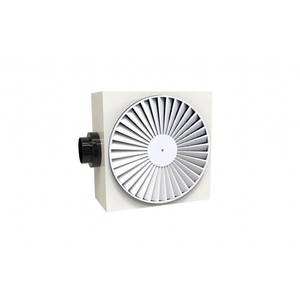 Difusor Helicoidal Circular de Metal Pintado en Blanco Tecnosystemi DCEP con 36 Ranuras, Regulador de Flujo y Rejillas - Product Image 1