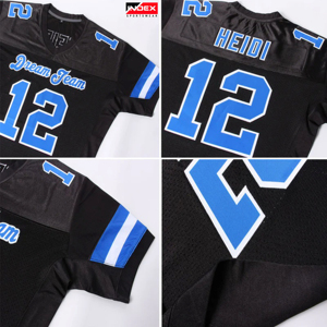 En différentes couleurs, uniforme de football imprimé avec logo personnalisé, maillot de football américain léger de haute qualité. - Product Image 3