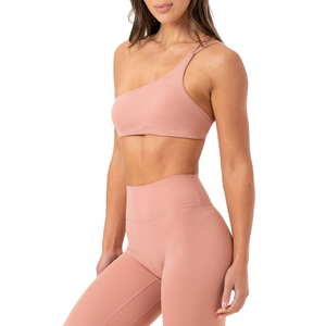 Sujetador deportivo transpirable de un hombro para mujer, conjunto de ropa activa, precio al por mayor, ropa de gimnasio, sujetador de Yoga para adultos - Product Image 4