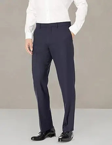Pantalon large en toile bleu marine 100% coton écologique pour homme, coupe droite, décontracté, hiver, séchage rapide, coupe-vent, respirant, personnalisable - Product Image 2