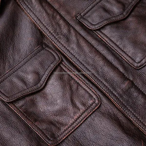 แจ็กเก็ตหนังวัวแท้ของผู้ชายสำหรับขี่มอเตอร์ไซค์หุ้มเกราะระดับไฮเอนด์มีซิปกระเป๋าสำหรับฤดูหนาวตามสั่ง - Product Image 4