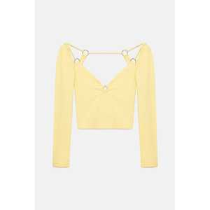 Blusa Casual con Hombros Descubiertos, Logotipo Bordado, Cuello con Volantes, Decoración de Encaje, Satén, Seda, Chifón, Tejido de Punto para Fiesta, Otoño, Primavera - Product Image 5