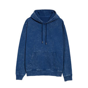 Gran oferta, Jersey hecho a medida, sudadera con capucha con lavado ácido, elementos básicos de Color sólido, sudaderas con capucha Vintage lavadas con ácido mezcladas de algodón para hombres - Product Image 3