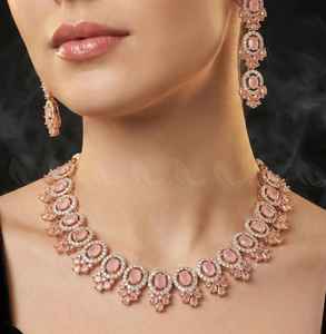 Fashion Trendy Ethnic Gold Plated Quartz <b>Pearl</b> Jewelry <b>Set</b> for Women-Wedding & Anniversary Party - Product Image 2