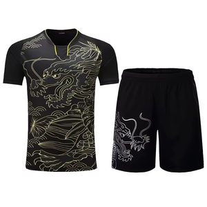 Tenue de tennis d'été à manches courtes de haute qualité pour hommes et femmes vêtements de badminton de tennis de table respirants - Product Image 1
