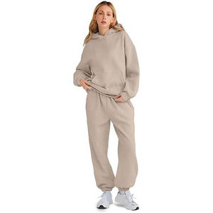 Survêtement de haute qualité pour femmes Sweat à capuche zippé et pantalon de jogging Tissu en coton doux Tenue de fitness décontractée Fournisseur OEM ODM - Product Image 2