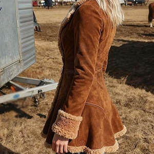 Abrigo de Invierno de Cuero de Gamuza para Mujer, Diseño Moderno, Cortavientos, Ecológico, Informal, de Moda Urbana, para Actividades al Aire Libre - Product Image 4