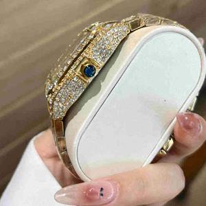 Montre analogique sport pour homme personnalisée, bracelet en acier inoxydable, diamant de laboratoire taille brillant clarté VVS, 41 mm entièrement sertie - Product Image 3