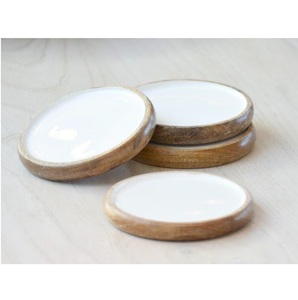 Posavasos de madera de mango hechos a mano de diseño clásico con el mejor posavasos de utensilios de cocina con estampado esmaltado para vajilla y uso de mesa - Product Image 6