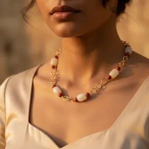 Collier bohème pour femme, chaîne plaquée or, tendance, motif religieux en forme de cœur, pour mariage, fête, bijoux de mode, cadeau - Product Image 1