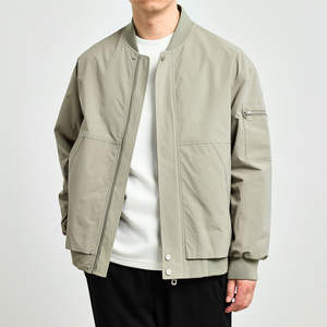 Blouson bomber unisexe classique imperméable personnalisé avec broderie sur le devant, design tricoté imprimé, doublure streetwear - Product Image 1