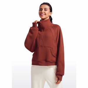 Alta calidad a estrenar logotipo personalizado 14 Zip up sudaderas con capucha de las mujeres sudaderas con capucha de algodón liso sudadera de gran tamaño para las mujeres - Product Image 2