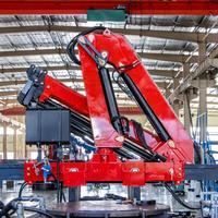 Crane Knuckle Boom 3.2/6.3 Ton yang Dipasang di Truk, Laris Terjual, Hydraulic Folding Arm Loader dengan Kaki Penstabil untuk Pekerjaan di Lokasi