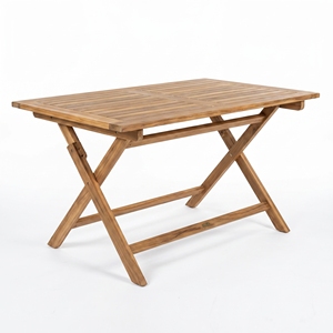 New Modern Minimalist Teak Wood <b>Folding</b> <b>Dining</b> <b>Table</b> Outdoor Patio Garden Slatted Furniture Space Saving Durable 4-Seater SVLK - Product Image 1
