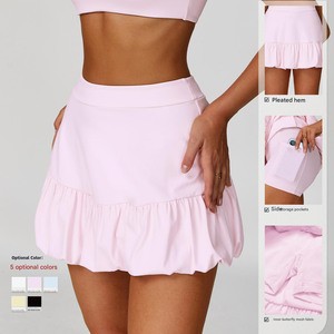Lanyu Wholesale Quick Dry Double Layer Tennis Skirt Cloud Feeling Golf Skirts With Pockets Quick Dry Active Wear Tennis Skirts