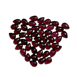 Cabujón de cristal rojo granate natural, piedras preciosas sueltas en forma de pera de todas las formas para la fabricación de joyas - Product Image 5
