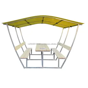 Gazebo casetta da giardino pergolato Tulpan con panche in legno con pergolato in policarbonato larghezza 2.83m altezza 2.02m