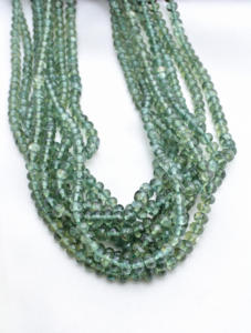 Perles rondes facettées en apatite verte, pierres précieuses naturelles pour la fabrication de bijoux fins - Product Image 6