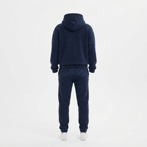 Womens Navy Blue Fleece Hoodie Tracksuit <b>Set</b> Pullover Sweatshirt <b>Jogger</b> Pants <b>Matching</b> Casual Streetwear Loungewear - Product Image 4