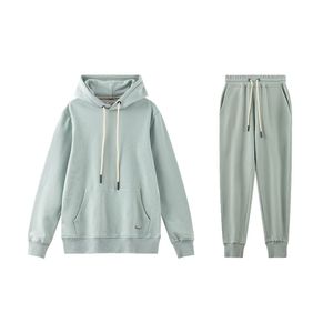 ชุดวอร์มแบบสั่งทำขายส่งสำหรับทุกเพศ ผ้าฝ้าย 100% ชุดกีฬาพิมพ์ลายเรียบ ชุดฮู้ดดี้และกางเกงวอร์มผู้ชาย ไซส์พลัส สำหรับฤดูหนาว น้ำหนักเบา - Product Image 3