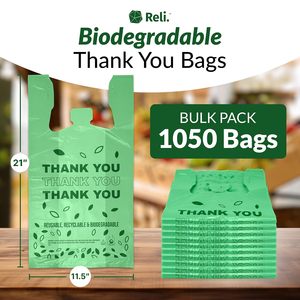 ถุงขอบคุณย่อยสลายได้ Reli สีเขียว 1050 ใบ ขนาด 11.5x6.5x21 นิ้ว ถุงพลาสติกใส่ของชำมีหูหิ้ว - Product Image 6