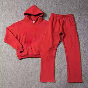 Fabricant Logo personnalisé Ensemble de vêtements de sport Respirant Plus Size Doublure à capuche et pantalon de survêtement assorti Ensemble de survêtement - Product Image 1