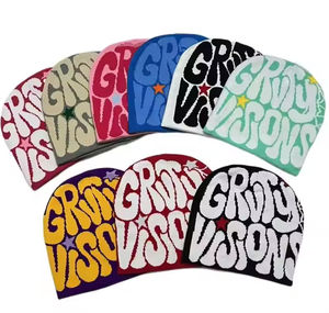 Nouveau design 2026 – Bonnets unisexes 100 % acrylique personnalisés avec strass, jacquard coloré, tendance, chauds et très vendus - Product Image 1